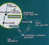 Pelvoux - Centre national d'activités de montagne l'Eychauda - Carte d'accès