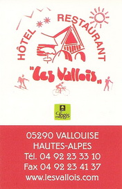 Hôtel-Restaurant Les Vallois à Vallouise