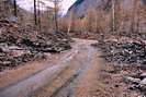 Crue dans la Combe du 3 octobre 2006 - Route de Dormillouse  la hauteur du Torrent d'Odeyer aprs la crue