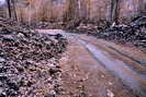 Crue dans la Combe du 3 octobre 2006 - Route de Dormillouse  la hauteur du Torrent d'Odeyer aprs la crue